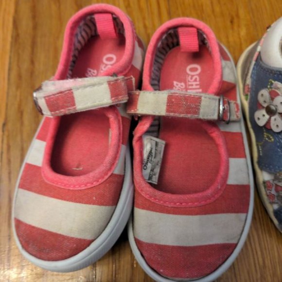 LOT 6 GIRLS BABY TODDLER SHOES LEATHER STRIDE RITE GEOX NATURINO OSH KOSH SZ 4 5 - Picture 7 of 8